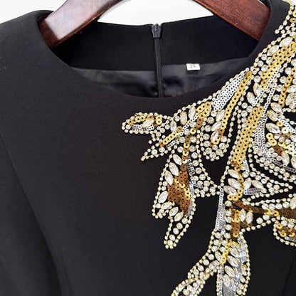 Mermaid Long Evening Gown Long Sleeve Beaded Detail Maxi Dress