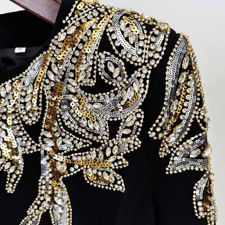 Mermaid Long Evening Gown Long Sleeve Beaded Detail Maxi Dress