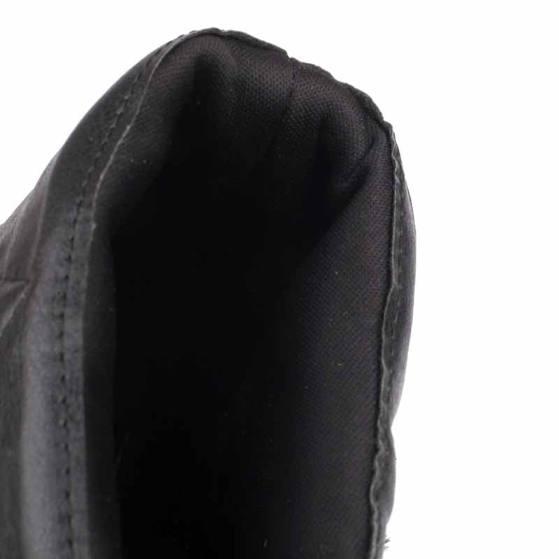 Inside view of sd-hk mid-calf western boots chunky heel showcasing the lining and stitching details