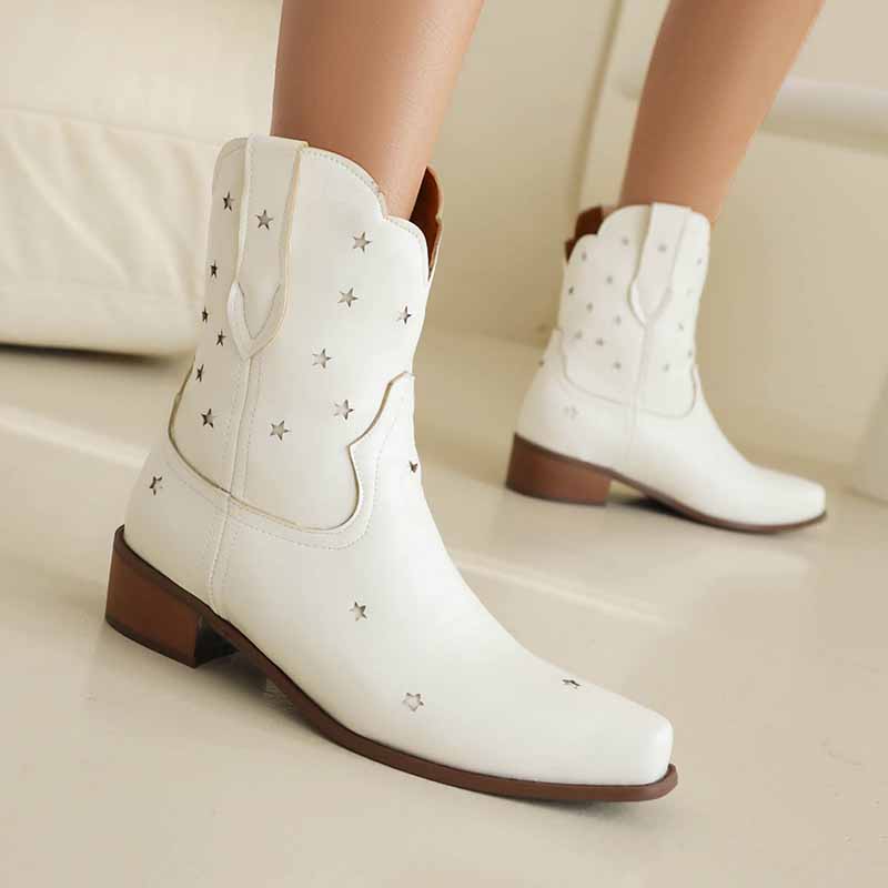 Womens Ankle Boots Low Heel Fashion Boots Chunky Block Heel Pointed Toe Fall Booties