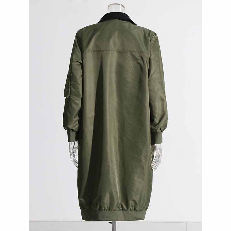 Women's Contrast Sleeve Paulah Coat Color-Spliced Long Trench Coat  Long windbreaker Jacket