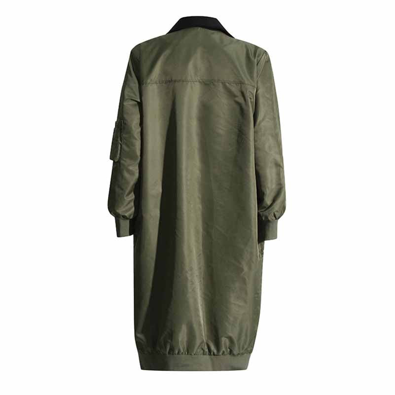 Women's Contrast Sleeve Paulah Coat Color-Spliced Long Trench Coat  Long windbreaker Jacket