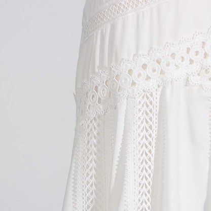 Sleeveless Lace Embroidered Midi Dress