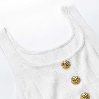 Women's Knitted Midi Dress in Black, White