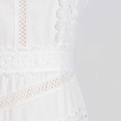 Sleeveless Lace Embroidered Midi Dress