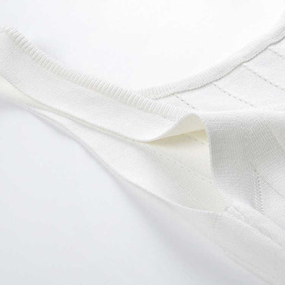 Women's Knitted Midi Dress in Black, White