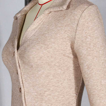 Collar Long Sleeve Knit Dress with Bow Detail – Knitted Dress for Fall & Winter