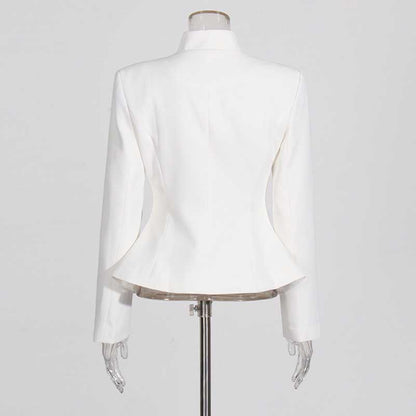 Women's Midi Skirt Suit Standard Collar Long Sleeve Formal Suit