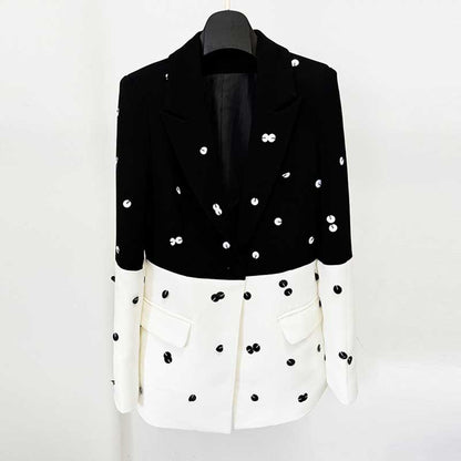 Women's Sequined Blazer Midi Skirt 2-Piece Blazer and Skirt Suit