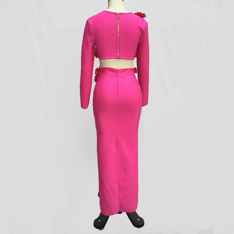 Women’s Midi Skirt Suit | Bodycon Fit & Flower Embellished Blazer