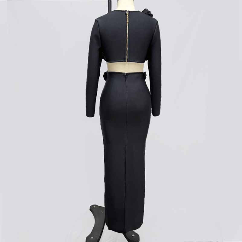 Women’s Midi Skirt Suit | Bodycon Fit & Flower Embellished Blazer