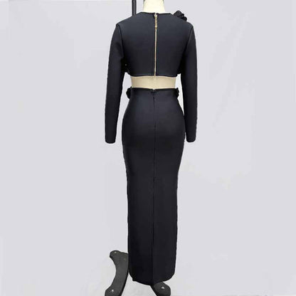 Women’s Midi Skirt Suit | Bodycon Fit & Flower Embellished Blazer