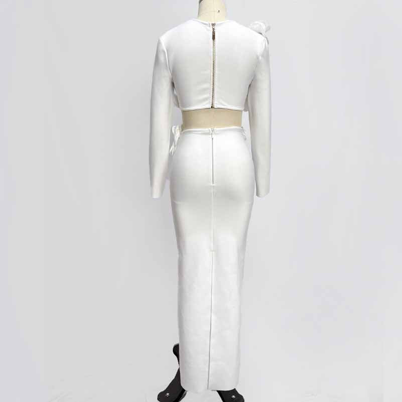 Women’s Midi Skirt Suit | Bodycon Fit & Flower Embellished Blazer