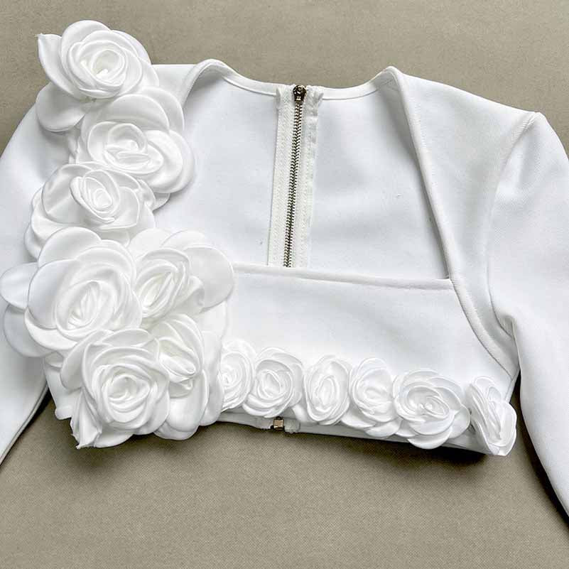 Women’s Midi Skirt Suit | Bodycon Fit & Flower Embellished Blazer