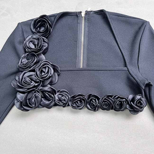 Women’s Midi Skirt Suit | Bodycon Fit & Flower Embellished Blazer