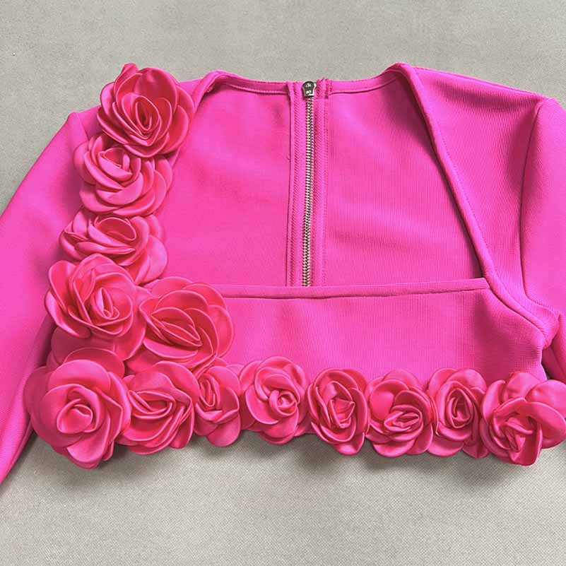 Women’s Midi Skirt Suit | Bodycon Fit & Flower Embellished Blazer