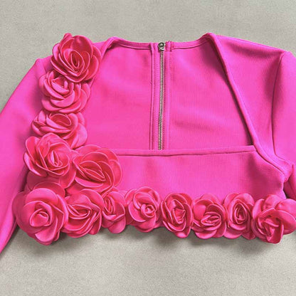 Women’s Midi Skirt Suit | Bodycon Fit & Flower Embellished Blazer