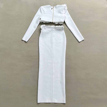 Women’s Midi Skirt Suit | Bodycon Fit & Flower Embellished Blazer