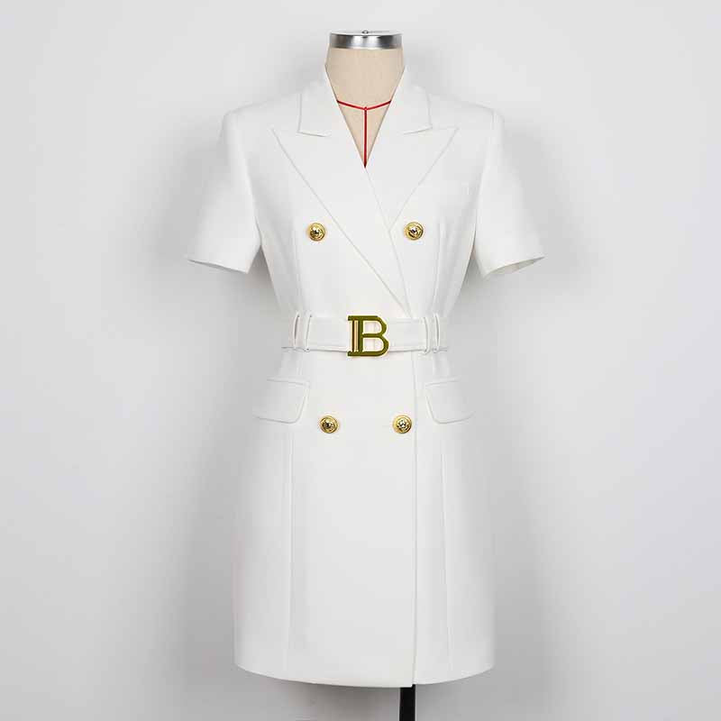 Short Sleeves Double Breasted Gold Button Blazer Dress Women Mini Blaz SD Dresscode & Fashiontrends Short Sleeves Double Breasted Gold Button Blazer Dress Women Mini Blaz SD Dresscode & Fashiontrends