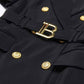 Short Sleeves Double Breasted Gold Button Blazer Dress Women Mini Blazer Dresses