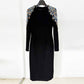 Women's Black Mididress Drop Crystal-Embellished Dress