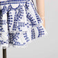 Embroidered Ruffled Floral Mini Dress Square Neck Short Dress