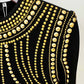 Short Gold Bead Embroidered Dress Mini Dress