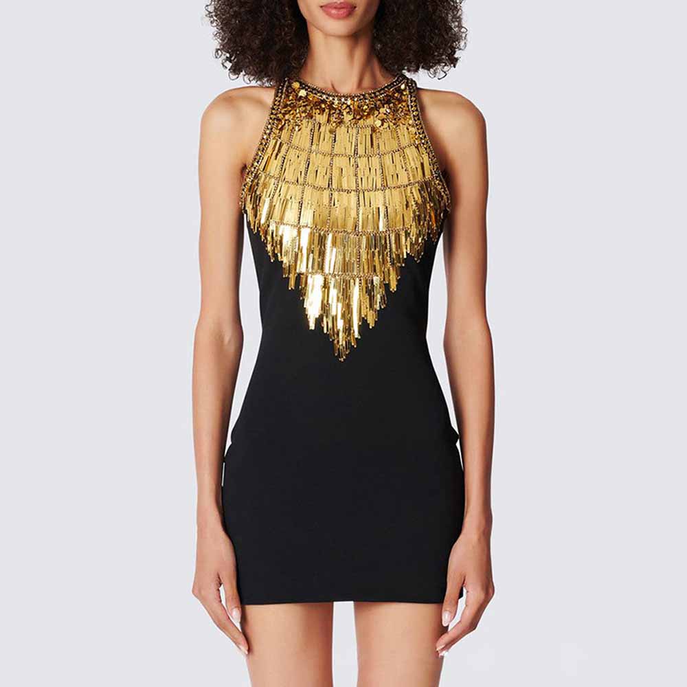 Sequin Mini Dress Gold Metal Pary Sexy Dress SD Dresscode & Fashiontrends Sequin Mini Dress Gold Metal Pary Sexy Dress SD Dresscode & Fashiontrends
