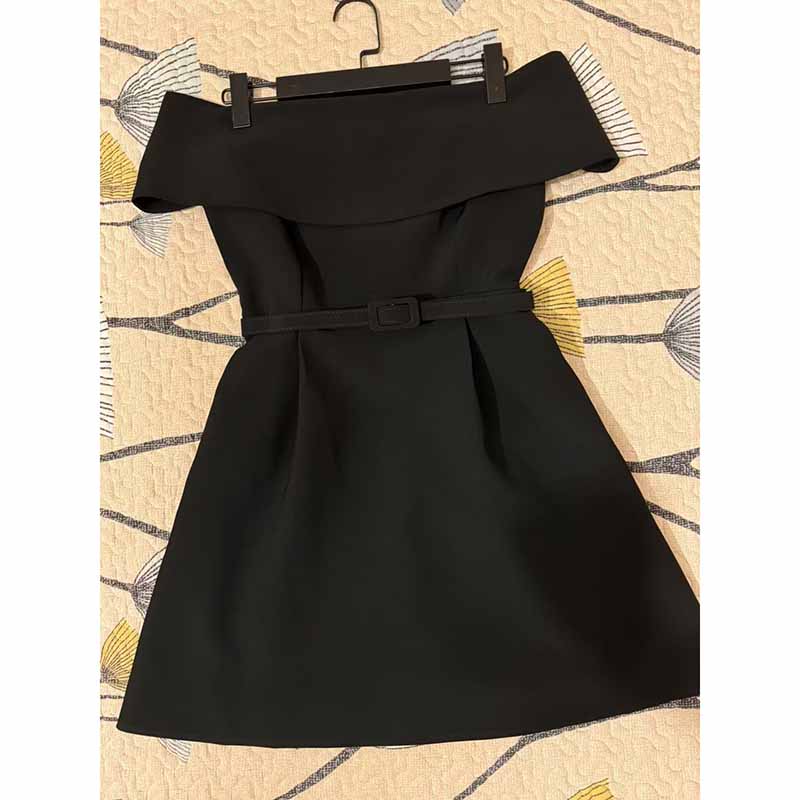 Off The Shoulder Mini Dresses Belted A Line Short Dress