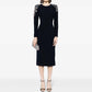 Women's Black Mididress Drop Crystal-Embellished Dress