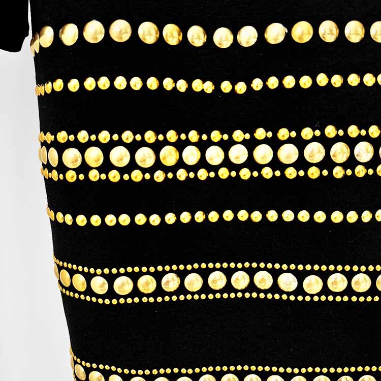 Short Gold Bead Embroidered Dress Mini Dress