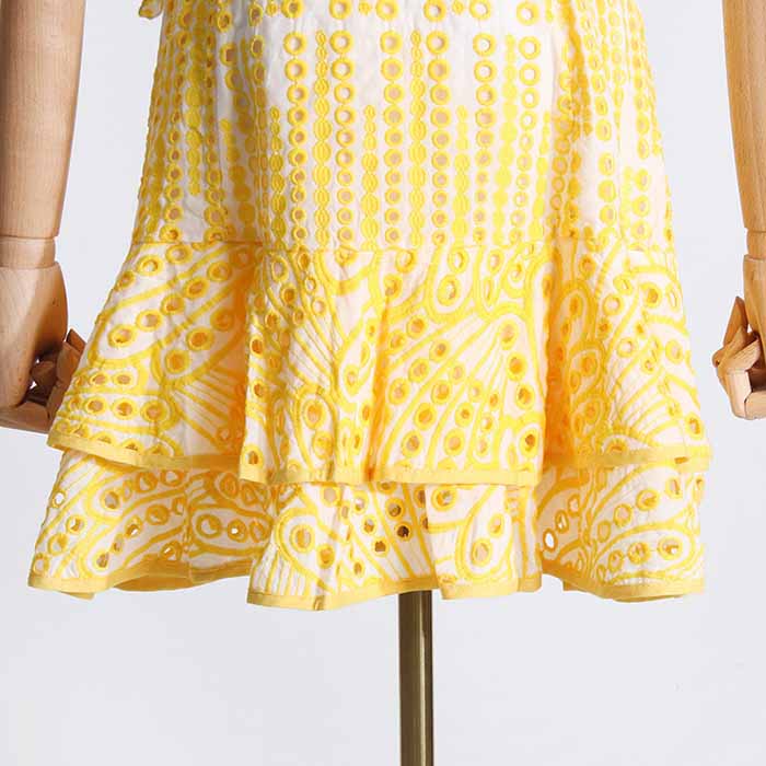 Embroidery Camisole Dress Square Collar Mini Dress