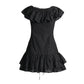 Off-the-shoulder Ruffled Mini Dress