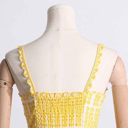 Embroidery Camisole Dress Square Collar Mini Dress