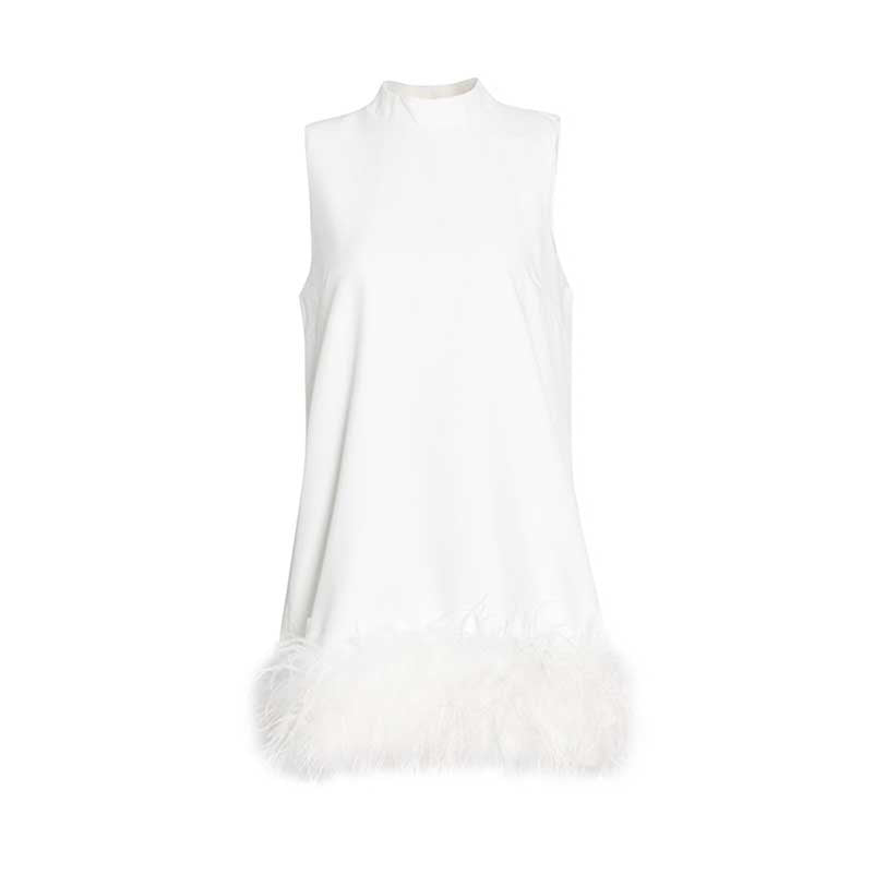 Sleeveless Feather Mini Dress