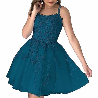 Women's Homecoming Dresses Short Prom Dress Lace Appliques Teens Party Gowns