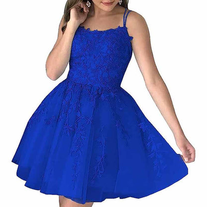 Women's Homecoming Dresses Short Prom Dress Lace Appliques Teens Party Gowns