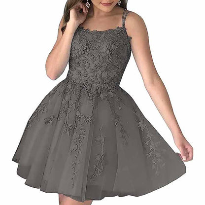 Women's Homecoming Dresses Short Prom Dress Lace Appliques Teens Party Gowns