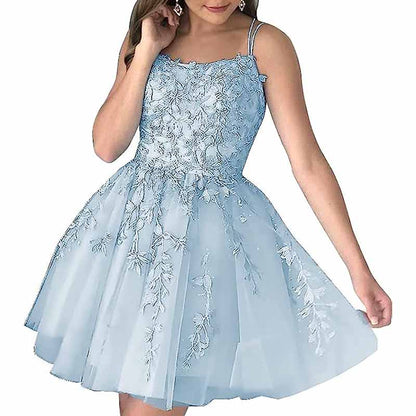 Women's Homecoming Dresses Short Prom Dress Lace Appliques Teens Party Gowns