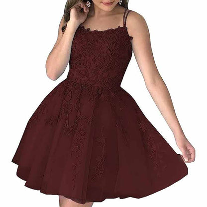 Women's Homecoming Dresses Short Prom Dress Lace Appliques Teens Party Gowns