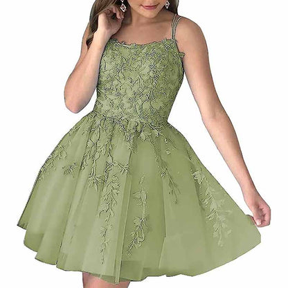 Women's Homecoming Dresses Short Prom Dress Lace Appliques Teens Party Gowns