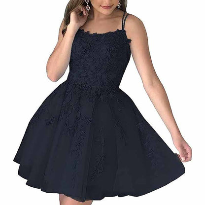 Women's Homecoming Dresses Short Prom Dress Lace Appliques Teens Party Gowns