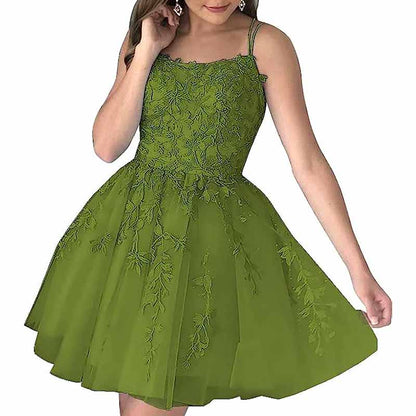 Women's Homecoming Dresses Short Prom Dress Lace Appliques Teens Party Gowns