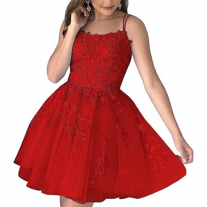 Women's Homecoming Dresses Short Prom Dress Lace Appliques Teens Party Gowns