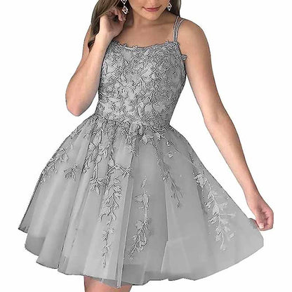 Women's Homecoming Dresses Short Prom Dress Lace Appliques Teens Party Gowns
