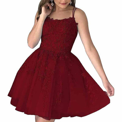 Women's Homecoming Dresses Short Prom Dress Lace Appliques Teens Party Gowns