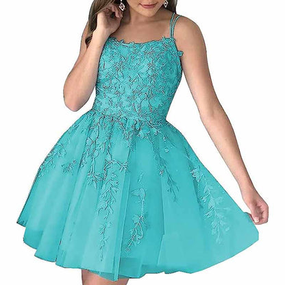 Women's Homecoming Dresses Short Prom Dress Lace Appliques Teens Party Gowns
