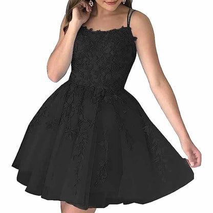 Women's Homecoming Dresses Short Prom Dress Lace Appliques Teens Party Gowns