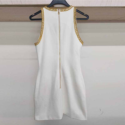 Sequin Mini Dress Gold Metal Pary Sexy Dress