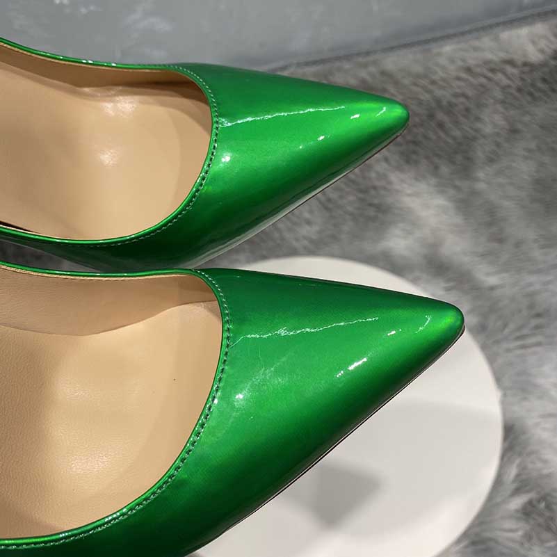 Mirror Finish Stiletto Pumps - Sexy Pointed Toe Pumps for Party